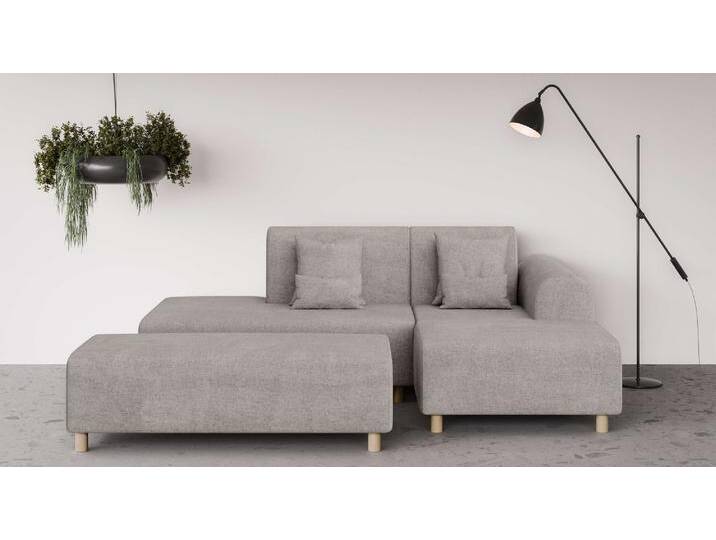 Ecksofa INOSIGN Suyala , grau (taupe), B:258cm H:85cm T:168cm, 100% Polyester, Sofas, L-Form mit Hocker von Inosign