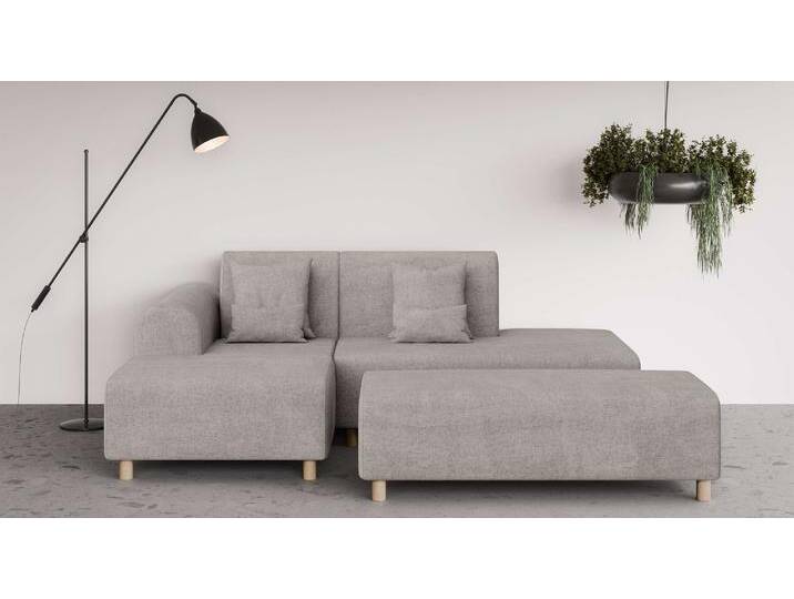 Ecksofa INOSIGN Suyala , grau (taupe), B:258cm H:85cm T:168cm, 100% Polyester, Sofas, L-Form mit Hocker von Inosign