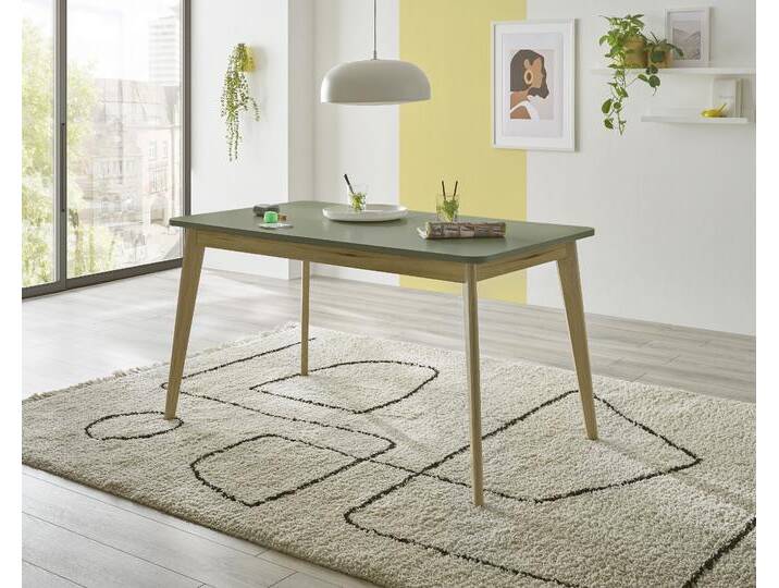 Esstisch INOSIGN MAVAS , grün (evoke eiche dekor, salbei, salbei), B:140cm H:75cm T:80cm, Tische, in moderner Trendfarbe, Breite 140 - 180 cm (mit Einlegeplatte) von Inosign