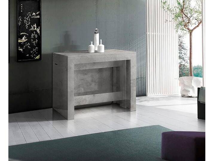 Esstisch INOSIGN Praktika, Küchentisch, Wohnzimmertisch, Speisetisch , grau (silber beton matt), H:77cm T:51cm, Tische, mit Auszugsfunktion, ausziehbar von 50 cm auf 300 cm von Inosign