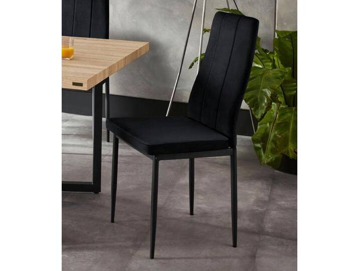 Esszimmerstuhl INOSIGN Remus , schwarz (schwarz, schwarz), B:53cm H:97cm T:42cm, Kunstleder;Samtvelours (100% Polyester), Stühle, Esszimmerstuhl, im 1er,2er und 4er Set erhältlich, unterschiedliche Bezugsqualitäten von Inosign