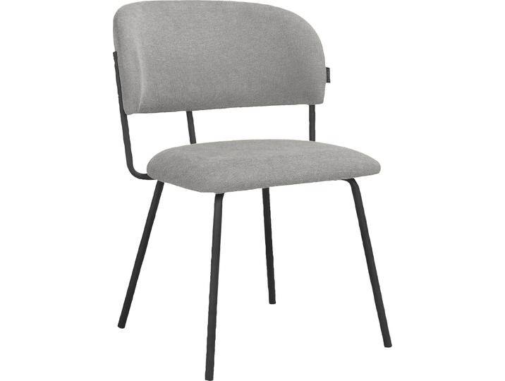 Esszimmerstuhl INOSIGN Taous , grau (grau, schwarz), B:58cm H:80cm T:59cm, Stoff, Stühle, Sitz und Rücken mit Polsterung, mit Gestell aus Metall, Sitzhöhe 48 cm von Inosign