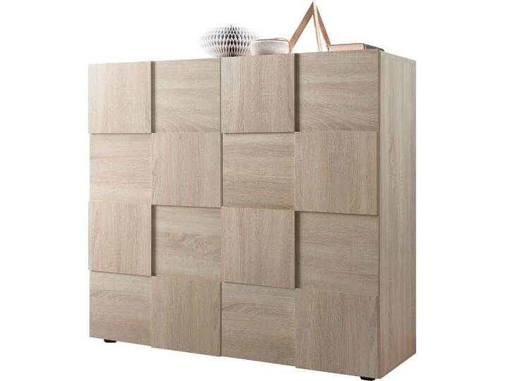 Highboard INOSIGN Dama Höhe 111 cm, Breite 121 cm, Kommode 2 Türen, Hochkommode , braun (eiche sonoma), Sideboards, Front in 3D-Optik, viel Stauraum, verschiedene Farben von Inosign
