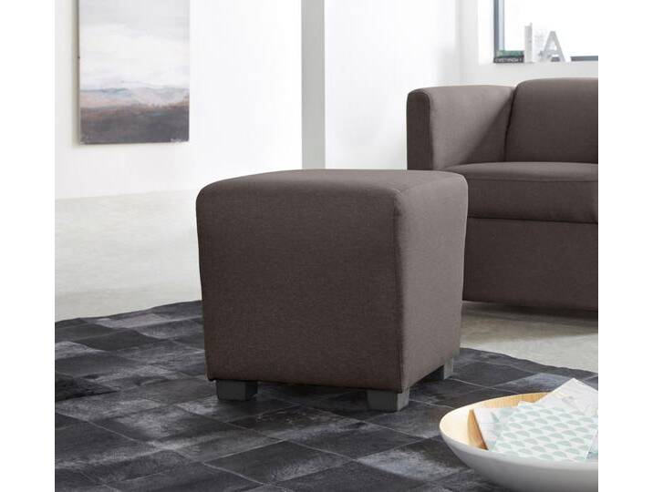 Hocker, Luxus-Microfaser, Grau (Stone), 46×43×46 cm, Klassisch & Modern, Inosign von Inosign