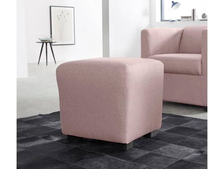 Hocker INOSIGN Bob , rosa (flamingo), B:46cm H:43cm T:46cm, Luxus-Microfaser (92% Polyester, 8% Nylon);Struktur fein ( 100% Polyester);Struktur in Chenille-Optik (30% Polyester, 70% Polyacryl);Chenillestruktur (40% Polyester, 60% Polyacryl), Hocker, Polsterhocker von Inosign