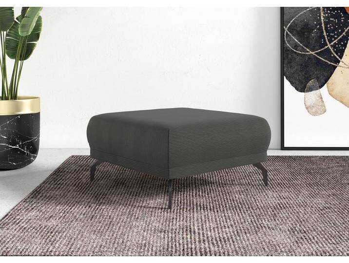 Hocker INOSIGN Coco , grau (anthrazit), B:89cm H:43cm T:89cm, 95% Polyester, 5% Polyamid, Hocker, Cord-Bezug in 2 Ausführungen, Füßen 15 cm hoch von Inosign
