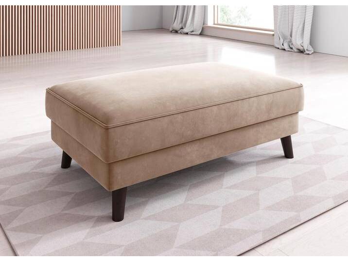 Hocker INOSIGN Laurentia , beige, B:123cm H:45cm T:74cm, Luxus-Microfaser (100% Polyester);Samt (100% Polyester), Hocker, Polsterhocker von Inosign