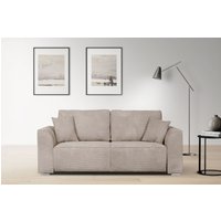 INOSIGN 2-Sitzer "BEATRICE, erhältlich in trendigen Stoffoptionen, B/T/H: 143/73/92 cm", In hochwertiger Verarbeitung, incl. 2 großen Zierkissen in Korpusfarbe von Inosign