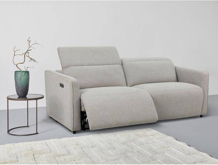 INOSIGN 2-Sitzer KYLLY, XXL (208 cm) elektrische Relax- und Liegefunktion in 2 Sitzen, Mega-Sofa, Kopfteilverstellung, USB A/ C, Federkern, Feinstruktur von Inosign