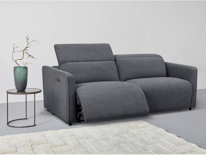 INOSIGN 2-Sitzer KYLLY, XXL (208 cm) elektrische Relax- und Liegefunktion in 2 Sitzen, Mega-Sofa, Kopfteilverstellung, USB A/ C, Federkern, Feinstruktur von Inosign