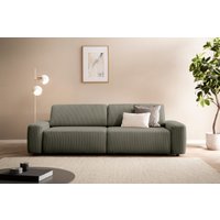 INOSIGN 3-Sitzer "TORGE (257cm), Sofa,Schlafsofa in Cord, Samtvelours, Struktur fein", rundes Design, Schlaffunktion u. Bettkasten, Liegefläche: 135/200 cm von Inosign