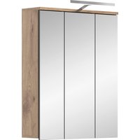 INOSIGN Badezimmerspiegelschrank "Riga, Breite 60cm, inkl. LED Beleuchtung, 3 Spiegeltüren, 9 Fächer", (Set, 2 St.), Badmöbel, Badschrank, Schrank, Wandschrank, Bad, Badezimmer von Inosign