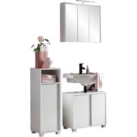 welltime Badmöbel-Set "Dex", (3 St.), bestehend aus Waschbeckenunterschrank, Unterschrank, Spiegelschrank von Welltime
