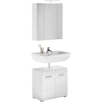 INOSIGN Badmöbel-Set "Malmö, 2 teilig, inklusive LED Beleuchtung, bestehend aus:", (Set, 2 St.), Waschbeckenunterschrank, Spiegelschrank, LED Badaufsatzleuchte von Inosign