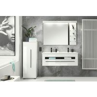 INOSIGN Badmöbel-Set "Cantara, Bad im modernen Design, 3-teiliges Badezimmer", (Set, 3 St.), Waschtisch, Schrank und Spiegel, in Weiß Hochglanz, viel Stauraum von Inosign