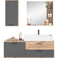 INOSIGN Badmöbel-Set "Riga, 3 teilig, inklusive Keramik-Aufsatzwaschbecken, bestehend aus:", (Set, 3 St.), Waschtisch-Set, Hängeschrank, Badspiegel von Inosign