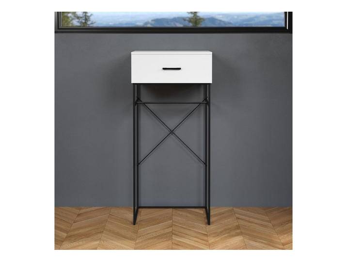 INOSIGN Beistelltisch Sterling (1-St), Konsolentisch mit Schublade und integrierter Aufhängung - 60/48/132 cm, schwarz weiß von Inosign