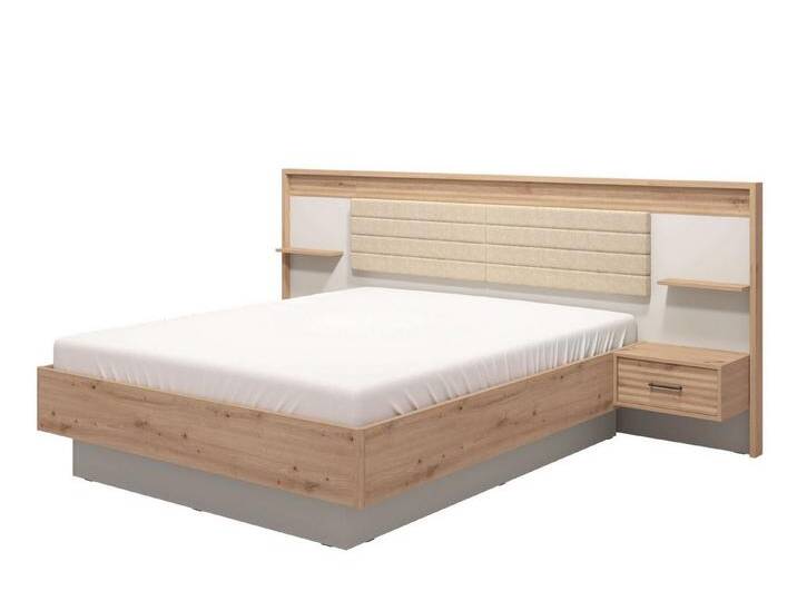 INOSIGN Bettgestell Modena Liegefläche 160x200cm, FSC-zertifizierter Holzwerkstoff (3-tlg., Bett und 2 Wandpaneele mit Nachtkommoden), Bettanlage von Inosign