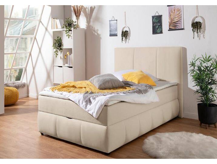 INOSIGN Boxbett Hartley inkl. Bettkasten und Topper, auch in Überlänge erhältlich, H3 o. H4 erhältlich, beige, Bonnell-Federkernmatratze , H2 (80 kg) von Inosign