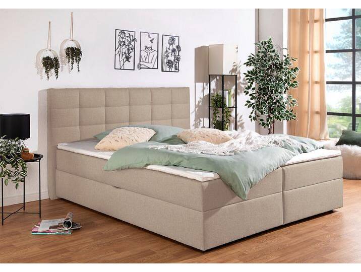 INOSIGN Boxbett Ovalo, in H2, H3 & H4 erhältilich, beige, Mit Bettkasten-in den Größen 160,180 und 200x200 cm ist der Bettkasten seitlich zu öffnen-in der Größe 140x200 ist der Bettkasten von vorne,, Bonnell-Federkernmatratze INOSIGN Boxbett Ovalo, in H2, H3 & H4 erhältilich, beige, Mit Bettkasten-in den Größen 160,180 und 200x200 cm ist der Bettkasten seitlich zu öffnen-in der Größe 140x200 ist der Bettkasten von vorne,, Bonnell-Federkernmatratze von Inosign