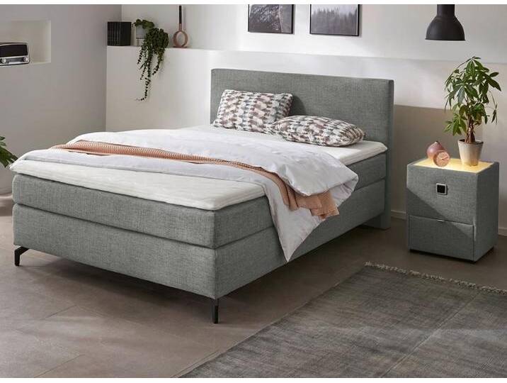 INOSIGN Boxspringbett Alinas OTTOs Choice! Topseller, inkl. Topper, erhältlich in unterschiedlichen Breiten und Farbvarianten, grau, 7-Zonen-Tonnentaschen-Federkernmatratze von Inosign