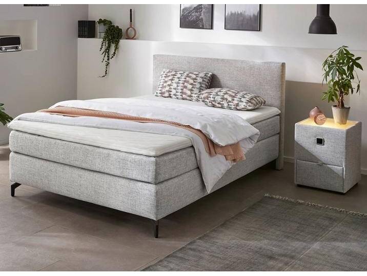 INOSIGN Boxspringbett Alinas OTTOs Choice! Topseller, inkl. Topper, erhältlich in unterschiedlichen Breiten und Farbvarianten, grau, 7-Zonen-Tonnentaschen-Federkernmatratze von Inosign