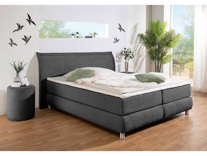INOSIGN Boxspringbett \ Coloma\ erhältlich in H2, H3 oder H4 inkl. Topper, in H2, H3 oder H4 erhältlich, grau, H3, 7-Zonen-Tonnentaschen-Federkernmatratze von Inosign
