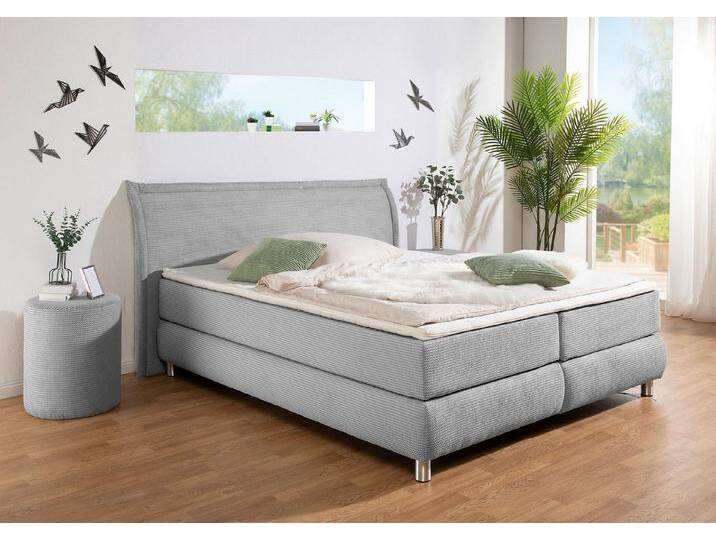 INOSIGN Boxspringbett \ Coloma\ erhältlich in H2, H3 oder H4 inkl. Topper, in H2, H3 oder H4 erhältlich, grau, H3, 7-Zonen-Tonnentaschen-Federkernmatratze von Inosign