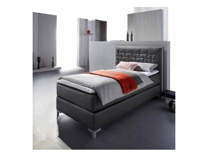 INOSIGN Boxspringbett Coos, mit besonderer Steppung im Kopfteil, 3 Matratzenarten, 2 Härtegrade, schwarz, 7-Zonen-Kaltschaummatratze , H2 (80 kg) von Inosign