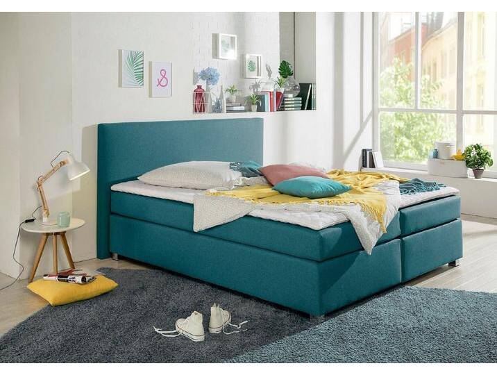INOSIGN Boxspringbett Eliana, inkl. Topper, in 4 Breiten, 3 Matratzenarten und 2 Härtegraden, grün, 7-Zonen-Kaltschaummatratze , H3 (100 kg), petrol von Inosign