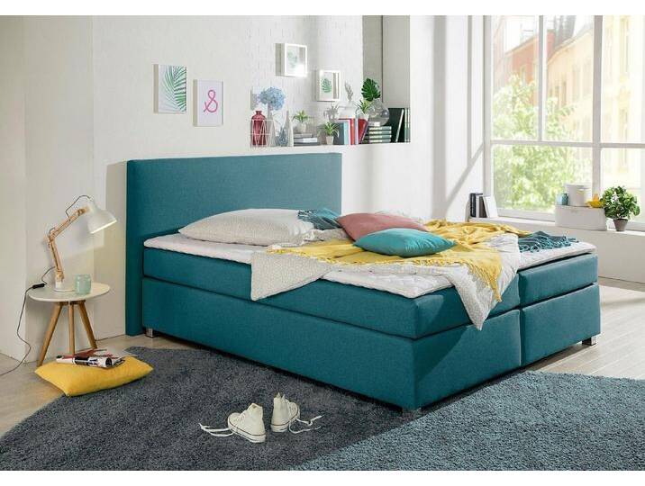 INOSIGN Boxspringbett Eliana, inkl. Topper, in 4 Breiten, 3 Matratzenarten und 2 Härtegraden, grün, 7-Zonen-Tonnentaschen-Federkernmatratze von Inosign