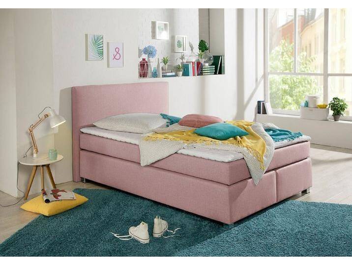 INOSIGN Boxspringbett Eliana, inkl. Topper, in 4 Breiten, 3 Matratzenarten und 2 Härtegraden, rosa, Bonnell-Federkernmatratze , H3 (100 kg), flamingo von Inosign