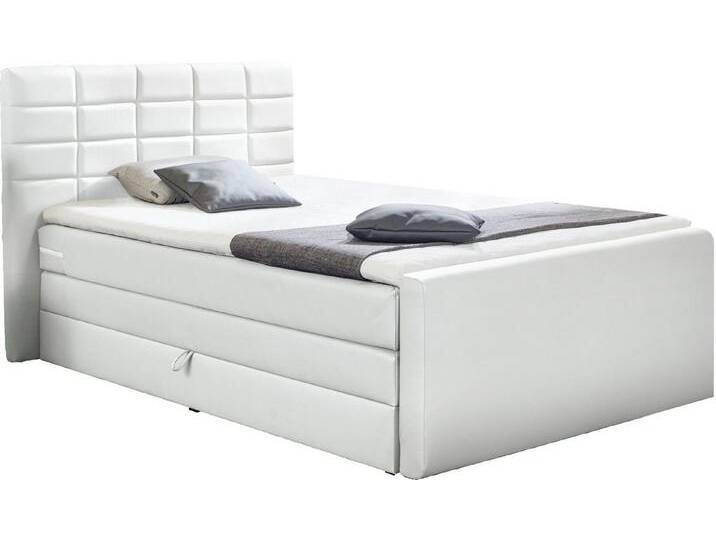 INOSIGN Boxspringbett Lethbridge, inkl. Bettkasten und Topper, zwei Matratzenarten in H2, weiß, 7-Zonen-Taschen-Federkernmatratze, weiß von Inosign