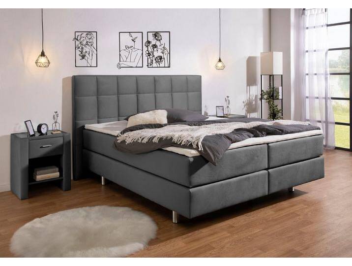 INOSIGN Boxspringbett Loomis, inkl. Topper, H3 oder H4 erhältlich, grau, 7-Zonen-Tonnentaschen-Federkernmatratze, 7-Zonen-Tonnentaschen-Federkernmatratze INOSIGN Boxspringbett Loomis, inkl. Topper, H3 oder H4 erhältlich, grau, 7-Zonen-Tonnentaschen-Federkernmatratze, 7-Zonen-Tonnentaschen-Federkernmatratze von Inosign