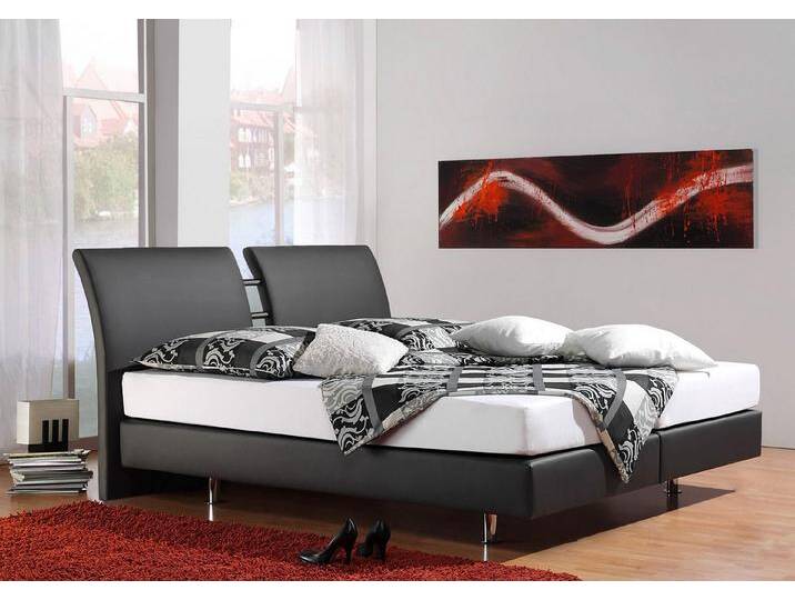 INOSIGN Boxspringbett Polo, in 3 Matratzenarten, 3 Breiten und 4 Farben, grau, 7-Zonen-Kaltschaummatratze , H3 (100 kg) , H3, anthrazit von Inosign