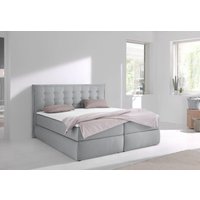 INOSIGN Boxspringbett "Sagres", Kopfteil mit 2farbiger Flatterbiese und zweifarbigen Knöpfen von Inosign
