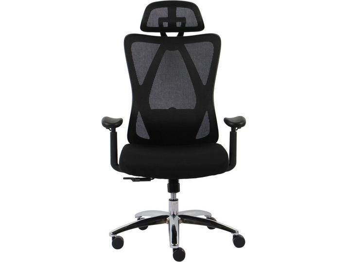INOSIGN Bürostuhl ZAMIR, verstellbare Kopfstütze, Lendenwirbelstütze, Mesh Schreibtischstuhl, Chefsessel mit Wippfunktion & Hartbodenrollen, schwarz von Inosign