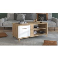 INOSIGN Couchtisch "Bretagna 120 cm, rechteckig, in zeitloser Design", mit viel Stauraum, Artisan Eiche Dekor mit Segmenten in Weiß von Inosign
