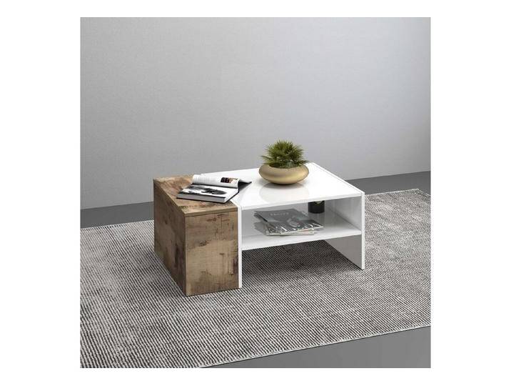 INOSIGN Couchtisch Coro, Couchtisch, Couchtisch mit seitlichem Stauraum,Sofatisch, Länge 90 cm, mit zwei Ablagefächern davon eines geschlossen, weiß von Inosign