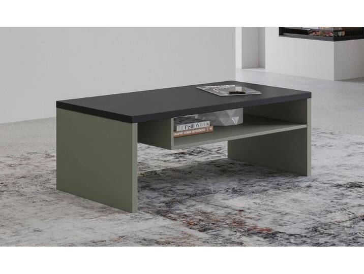 INOSIGN Couchtisch Cross, Breite 120 cm, moderner Sofatisch für Wohnzimmer, Tisch mit offenem Fachboden, grün, salbei/salbei-shwarz, salbei von Inosign
