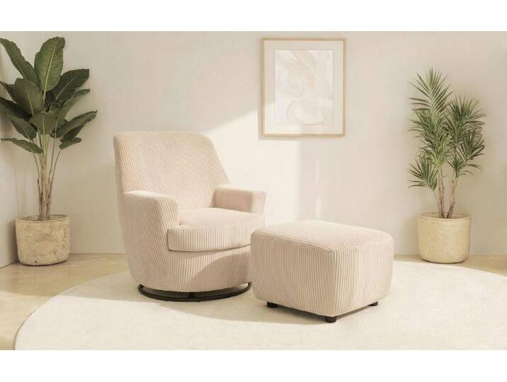 INOSIGN Drehsessel HETTY, Drehsessel mit Wippfunktion und Hocker; Lesesessel, Armsessel (Set, 2-St), mit Dreh/Wippfunktion, mit Federkern von Inosign