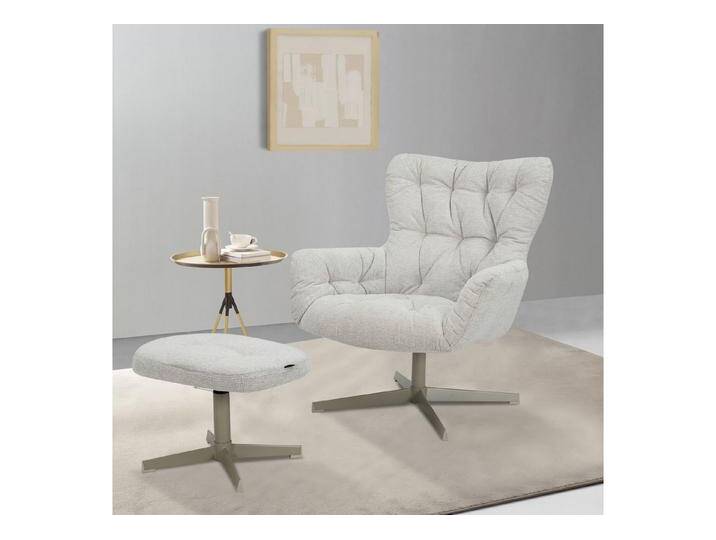 INOSIGN Drehsessel VERGAS Ohrensessel mit Hocker im Set, Relaxsessel mit 360-Grad-Drehfunktion u. Hocker, Web-Stoff, beige, beige von Inosign