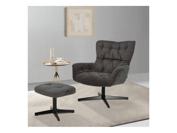INOSIGN Drehsessel VERGAS Ohrensessel mit Hocker im Set, Relaxsessel mit 360-Grad-Drehfunktion u. Hocker, Web-Stoff, schwarz, anthrazit INOSIGN Drehsessel VERGAS Ohrensessel mit Hocker im Set, Relaxsessel mit 360-Grad-Drehfunktion u. Hocker, Web-Stoff, schwarz, anthrazit von Inosign