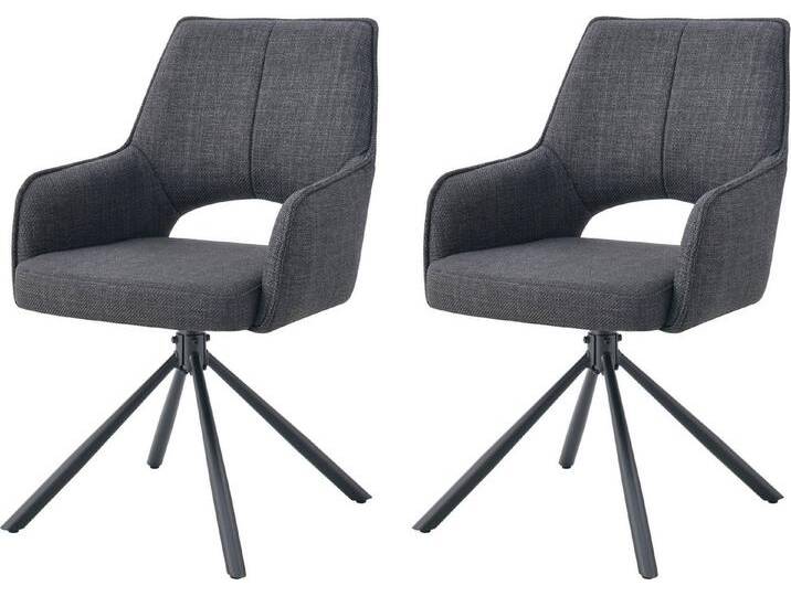 INOSIGN Drehstuhl BELLEVILLE, 2er Set, mit Metallgestell in matt schwarz (Set, 2 St), grau, anthrazit von Inosign