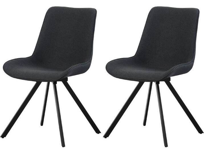 INOSIGN Drehstuhl INUVIK, 2er Set, mit Metallgestell in matt schwarz (Set, 2 St), in verschiedenen Farben, Belsatbarkeit pro Stuhl 120 kg, grau von Inosign