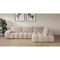 INOSIGN Ecksofa "AZITA Designsofa, elegant und bequem L-Form, Bubble-Optik", lose Rückenkissen, traumhafte Steppung, Maße B/T/H: 352/210/72 cm von Inosign