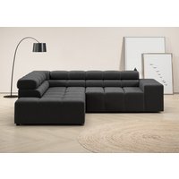 INOSIGN Ecksofa "Ancona, incl. Kopfteilverstellung + 3 Zierkissen, L-Form, Breite 249cm", wahlweise motorische Sitztiefenverstellung, B/T(H: 249/215/70 cm von Inosign