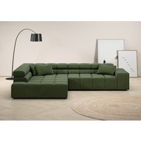 INOSIGN Ecksofa "Ancona incl. Kopfteilverstellung, Zierkissen Breite 319cm, L-Form", wahlweise motorische Sitztiefenverstellung, auch in Cord + Easy Care von Inosign