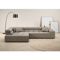 INOSIGN Ecksofa "Ancona incl. Kopfteilverstellung, Zierkissen Breite 319cm, L-Form", wahlweise motorische Sitztiefenverstellung, auch in Cord + Easy Care von Inosign