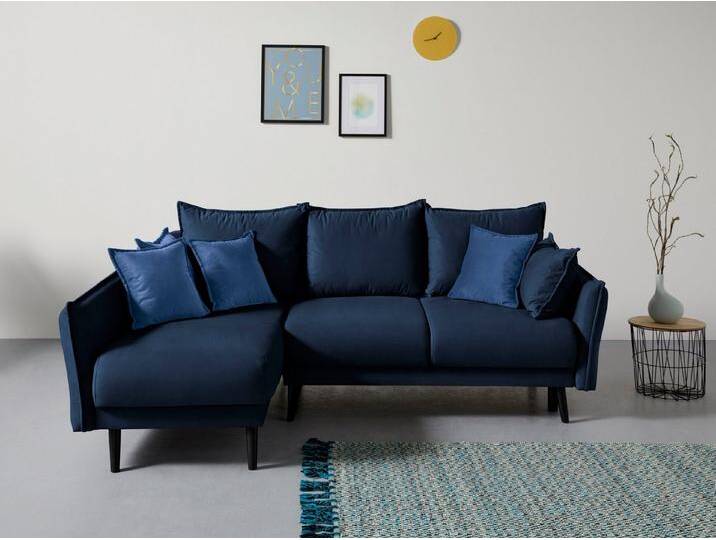 INOSIGN Ecksofa Asra L-Form, incl. Bettfunktion und Bettkasten, Seitentasche im Armteil, Federkern, blau, marineblau/blau INOSIGN Ecksofa Asra L-Form, incl. Bettfunktion und Bettkasten, Seitentasche im Armteil, Federkern, blau, marineblau/blau von Inosign